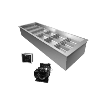Hatco CWBR-3 (3) Pan Size Cold Food Well Unit, Drop-In, Refrigerated