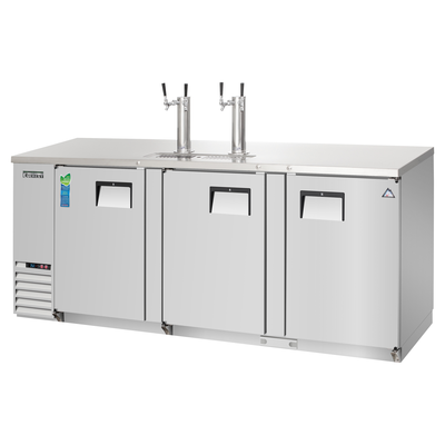 Everest EBD4-SS Draft Beer Dispenser 2 Tower 4 Taps, 115v, NSF - 32 cu. ft.
