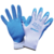 Coated Work Gloves - Polycotton Shell - Latex Palm Coated - Grey/Blue - Small
