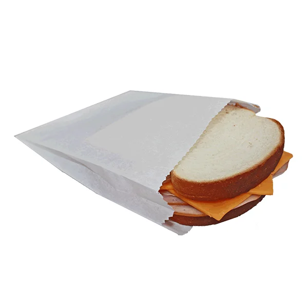 White Sandwich Bags - 6" x 3/4" x 6-3/4"