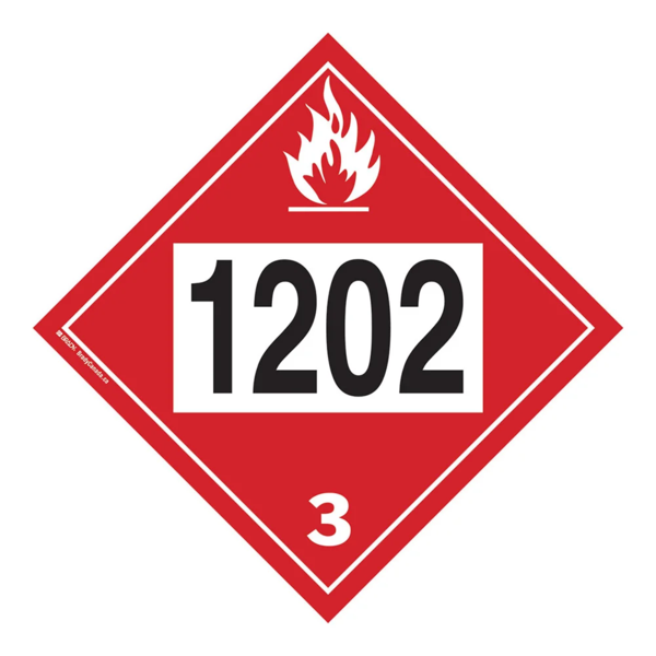 Fuel Oil Flammable Liquid Placard - 10-3/4" x 10-3/4" - Plastic - Class 3