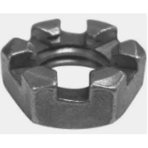 1 1/8" - 12 HEX JAM SLOTTED NUT SAE J995 GR 2 PLAIN PER PRINT