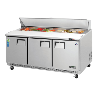 Everest EPBNR3 Swing Top Prep Table 3 Doors, 115v, NSF - 19 cu. ft.