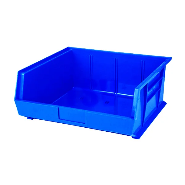 Stack & Hang Bin - Plastic - 16-1/2" x 14-3/4" x 7" - 75 lb Capacity - Blue