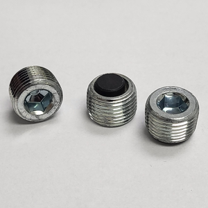 3/8” - 18 X 0.460" HEX SOCKET PIPE PLUG SAE 1005-1025 STEEL ZINC TRIVALENT CLEAR W/ MAGNET PER PRINT