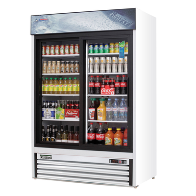 Everest EMGR48 Reach-In Merchandising Refrigerator 2 Sliding Glass Doors, 115v, NSF - 48 cu. ft.