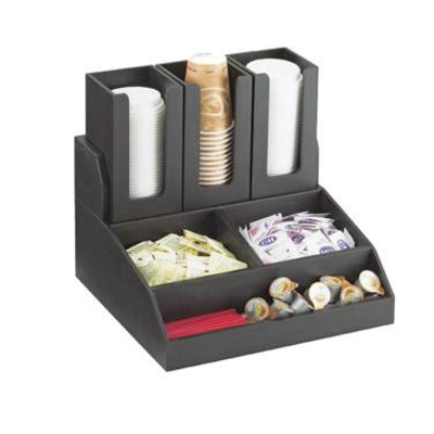 Cal-Mil 2019-96 15"W x 14-1/4"D x 9-1/4"H Midnight Bamboo Condiment Station