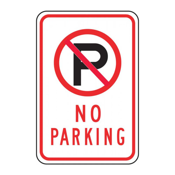 No Parking Sign - 18" x 24" - Aluminum - English
