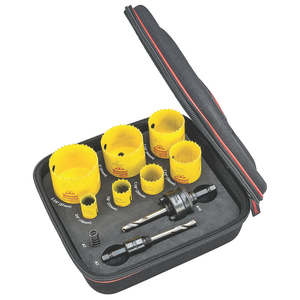 STARRETT KFC07031-N 10 Piece Hole Saw Kit - Fast Cut Plumbers Kit