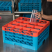 Carlisle RG16-3C412 OptiClean™ 16-Compartment Blue Glass Rack wi
