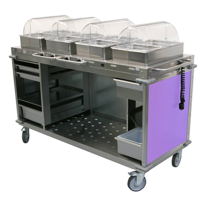 Cadco CBC-HHHH-L7-4 MobileServ® Mobile Hot Buffet Cart (4) Hot Full Size Buffet Servers