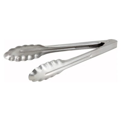 Winco UT-9HT Tongs, 9", Extra Heavy, Stainless, NSF