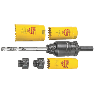 STARRETT A6-8 Kwik Change Arbor kit with Fast Cut hole saws