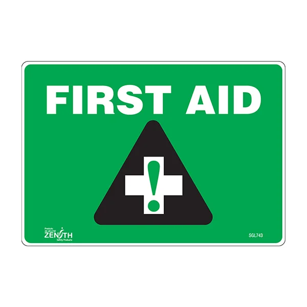 First Aid Sign - 10" x 7" - Vinyl - English