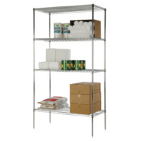 Focus FK184874CH 18" X 48" X 74" Wire Shelving Unit Chromate Finish