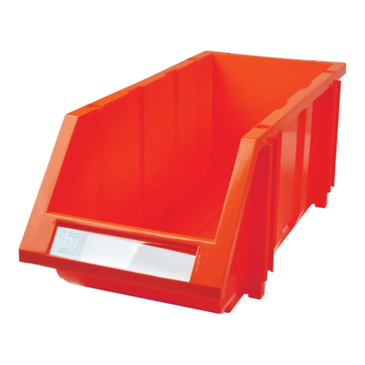 Stack & Hang Bin - Plastic - 7-7/8" x 17-11/16" x 7" - 66 lb Capacity - Red