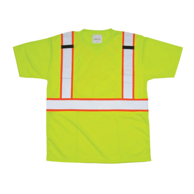 Safety T-Shirt - High Visibility Lime Green - Bird’s-Eye Polyester - CSA Class 2 Level 2 - 2X-Large