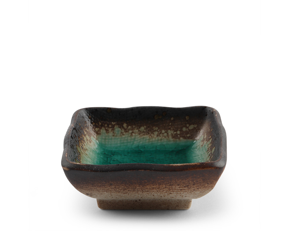 Kosui Green 3 Sq. Sauce Dish