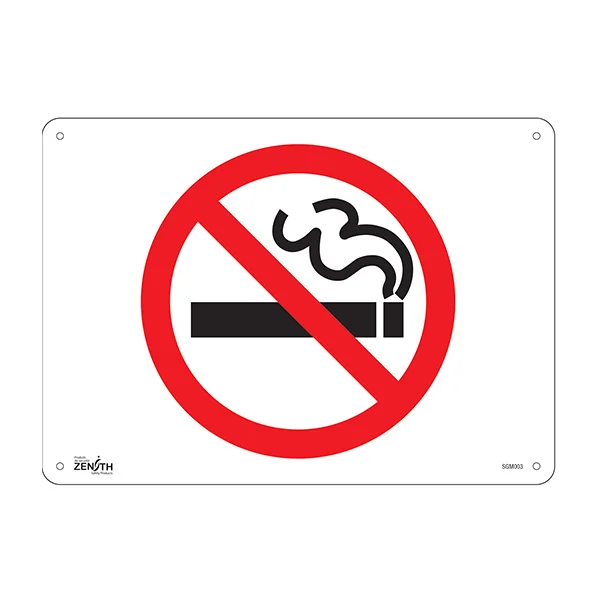No Smoking Sign - 14" x 10" - Aluminum - Pictogram