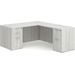 CLALD1040- Classic L-Shape Desk 66" W x 30" D with 47" Return and 2 Full Pedestals- Silver Birch