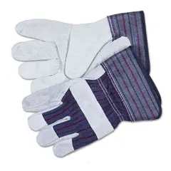 LARGE GRAY SPLIT LEATHER PALM WORK GLOVES GLOVES  CRW12010L