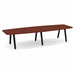 SIGBS4238N-METAL - 12 ft. Boat Shape Signature Conference Table With Metal VA Legs