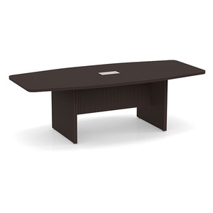 8ft Boat Shape, slab base Conference Table: ESPRESSO 