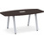 8' Signature Boat Shape Conference Table - Espresso Top, Silver Metal Legs