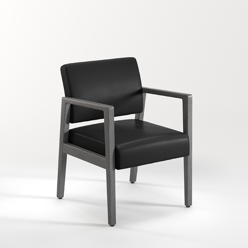 1800 WELLINGTON WOOD GUEST CHAIR - Black and Gray