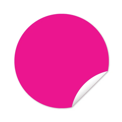 Plain Label - 1" Circle - Fluorescent Pink