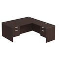 Classic L-Shape Desk 78" x 71" with 2 Box/File Pedestals - Espresso