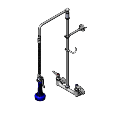 T&S Brass B-0131-CR-B08C Pre-Rinse Unit 8"C/C Wall Mount