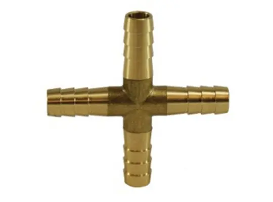 Pipe Cross, 3/8-in Hose Barbed x 3/8-in Hose Barbed x 3/8-in Hose Barbed x 3/8-in Hose Barbed