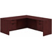 CLALD1043- Classic L-Shape Desk 71" W x 30" D with 47" Return and 2 Box/File Pedestals- Mahogany