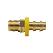 Polyurethane Brass Hose End (3/8" Push On Barb, 1/4" Male NPT) Bulk Packed