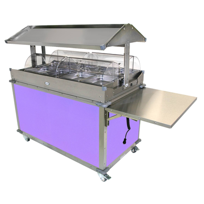 Cadco CBC-GG-4-L7 MobileServ® Deluxe Grab & Go Merchandising Cart 2-Sided Grab & Go Shelf On Top