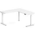 Enhance Electric Height-Adjustable L-Shape Desk 60" X 60" - White with White Base