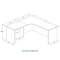 Classic L-Shape Workstation 71" x 71" with Left Hand Return and Box/File Pedestal - Aspen