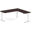 Enhance Electric Height-Adjustable L-Shape Desk 72" X 72" - Espresso with White Base
