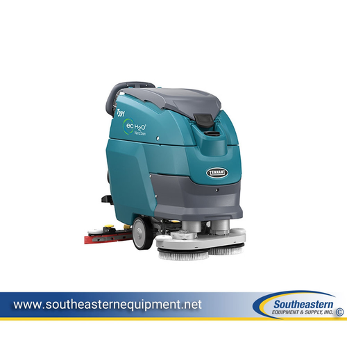 T391 Walk Behind Scrubber 140AH Sealed AGM Batteries 28in (70cm) dual disk cleaning path, conventional, pad driver red pads, Lin