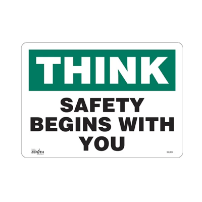 Safety Begins With You Sign - 14" x 10" - Vinyl - English