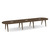 16' Signature Racetrack Conference Table with Wood VA Legs - Modern Walnut Top, Silver Mount, Modern Walnut Base