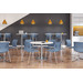 3085 LIGHT BLUE BARSTOOL SEAT & BACK (NO FRAME, SEAT ONLY)