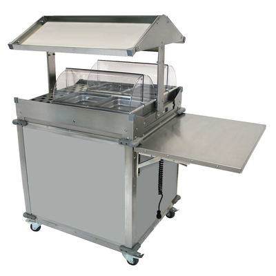 Cadco CBC-GG-2-LST MobileServ® Deluxe Grab & Go Merchandising Cart 2-Sided Grab & Go Shelf On Top