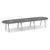 14' Signature Racetrack Conference Table with Metal VA Legs - Newport Gray Top, Silver Base