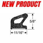 5/8" x 11/16" Hollow Triangular Weatherstrip with Peel-N-Stick