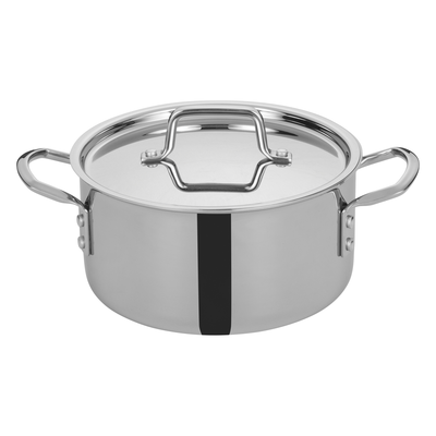 Winco TGSP-4 4-1/2 Qt. Tri-Gen™ Induction-Ready Stock Pot