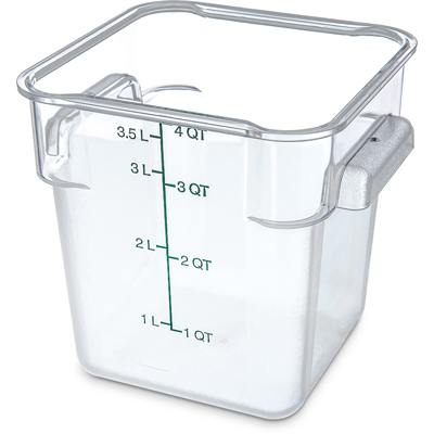 Carlisle 1195107 StorPlus Clear 4 qt Square Food Storage Contain