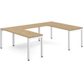 Elements U-Shape Desk 102" x 72" - Aspen with White Legs