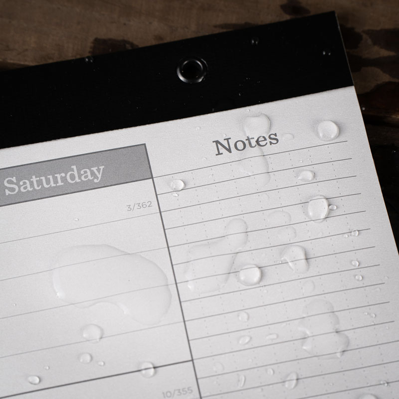 Close up of calendar.